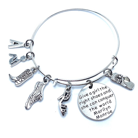 Pin Up Girl Shoe Bracelet Graduation Promotion Friend Gift May Be Personalized - Picture 4 of 7